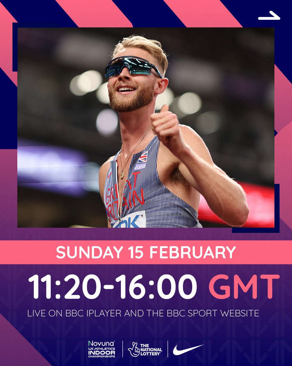 BritAthletics's tweet photo. It all starts tomorrow 🙌

Watch the @_Novuna UK Indoor Championships live on BBC iPlayer or the BBC Sport website 📺

#UKIndoorChamps https://t.co/GTdo8jQDLe