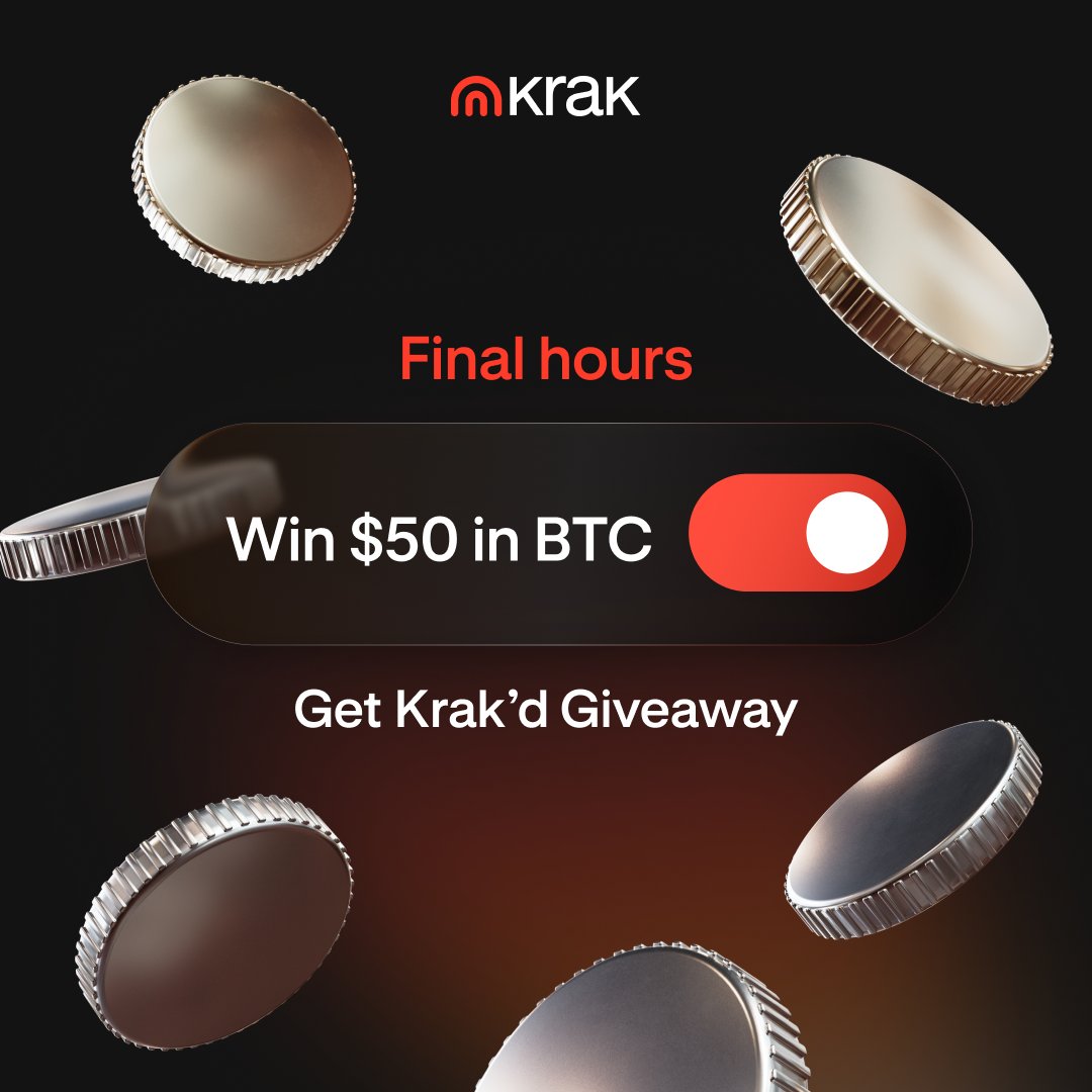 Final hours to enter this week’s giveaway 💰

10 winners. $50 in BTC each.

Follow, repost, and request $50 in #Bitcoin from <a href="/Krak/">Krak</a> in the app.  

Enter now 👉 m.krak.app/Qq7r/eiab8qav