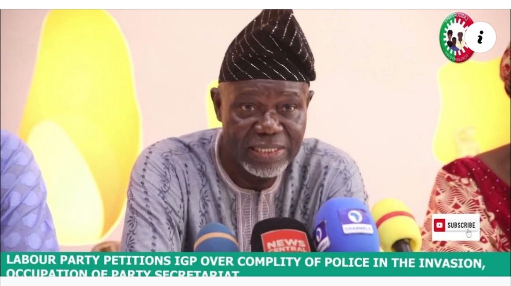 Abure’s Deputy Petitions IGP Over Invasion Of Party’s Secretariat.

youtu.be/XhWQW07zIEE?si…

<a href="/NgLabour/">LabourPartyNG</a> <a href="/LagosLabour/">Official Labour Party Lagos</a> <a href="/AJUElumeluSA/">Hon. Amb. AJU Elumelu</a> <a href="/AjuGlobal/">AJU Global Media</a> <a href="/Aju2Kobo/">AJU2KOBO</a>