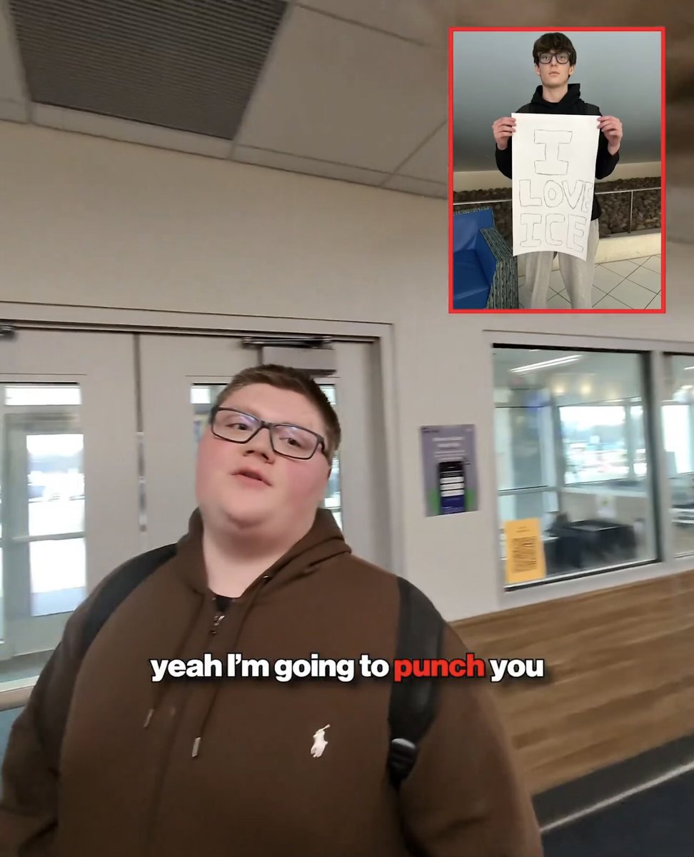 jestermaxxing ICEcel brutally mogged by patriotic libertymaxxer right in in front of his peers