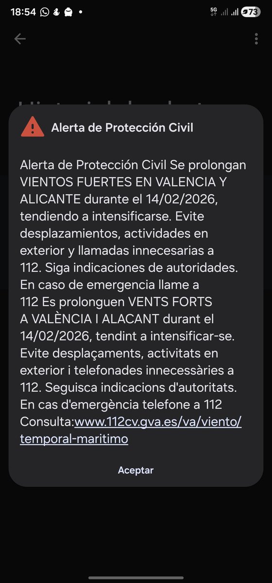 ⚠️ Cayó el aviso de Alerta 🚨 #Alicante