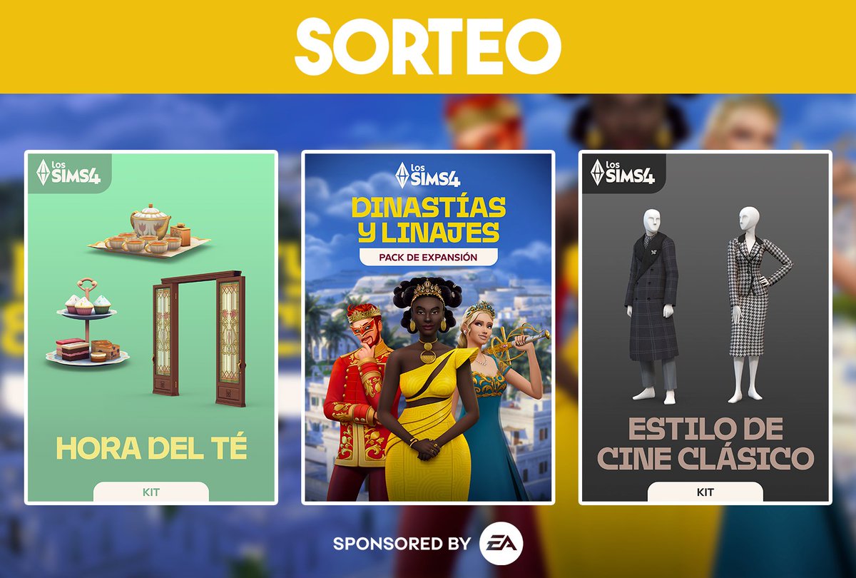 ✨SORTEO✨

👑Los Sims 4 Dinastías y Linajes
🫖Kit Hora del té
🎬Kit Estilo de cine clásico

Requisitos:
➡️Follow <a href="/extrememadness/">Seyla🌻</a>
➡️RT a este tweet

⌛Tenéis hasta el 19 de febrero para participar.

¡Mucha suerte!

#EACreatorNetwork #EAPartner