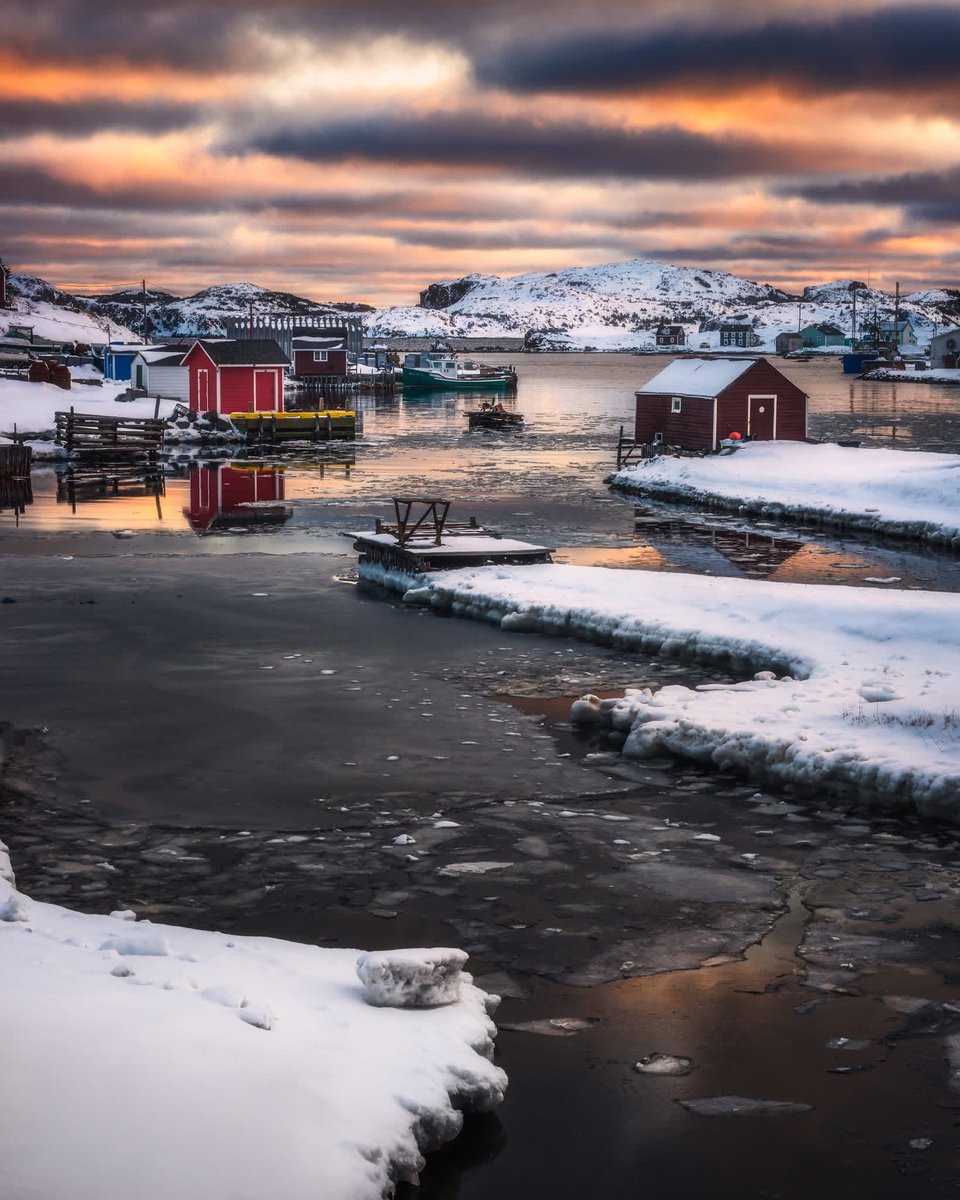 A cold winters morning with a bit of warm light at Durrell Twillingate Newfoundland.