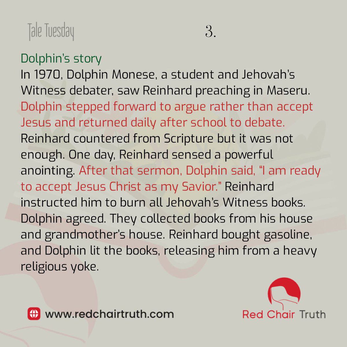 redchairtruth1's tweet image. Do you know the struggle of starting something meaningful and seeing little results? Reinhard Bonnke’s African ministry faced empty pews, heated debates, and unexpected challenges. 
Dive into his story on Red Chair Truth's Tale Tuesday.

#RedChairTruth #TaleTuesday  #RCT #ItaUdoh