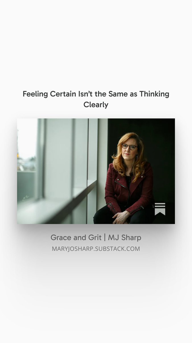 💭 I’ve been thinking about the difference between conviction and comprehension.

In my new Substack article, I talk about clarity as a kind of formation: listening well, practicing intellectual humility, and being willing to say, “I don’t know yet, but I’ll keep seeking.”

📚