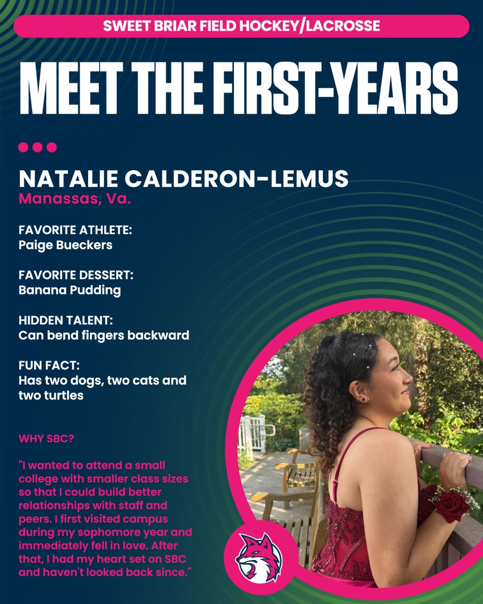 SBCvixens's tweet photo. Field hockey season may be over, but that means that lacrosse season is starting up for Natalie!
Learn more about her in this week's #FirstYearFriday
#upupsweet x #vixenFIERCE x #PASSION https://t.co/iEpxKWRFfr