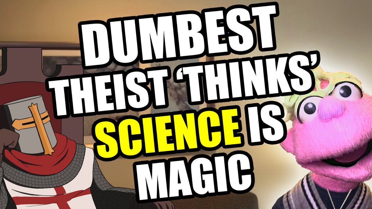 Oh no... I left the door open and DINX got in, that annoying and INCREDIBLY stupid puppet is back, and this time he thinks that atheists believe in magic, because he doesn't understand grade school science. 

youtu.be/_nPQ7N71VBY