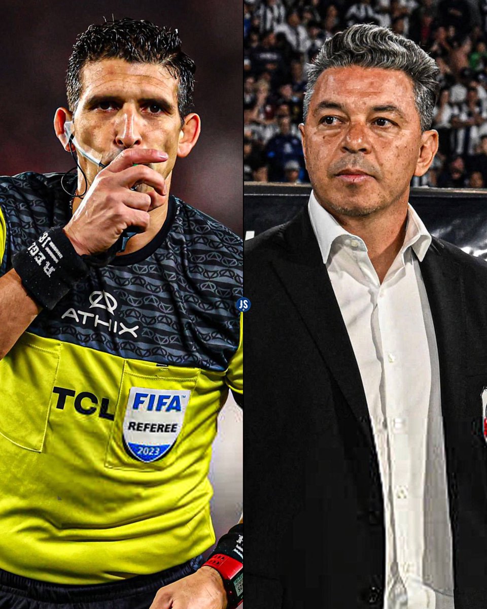 juegosimple__'s tweet photo. 🇦🇷😳 La insólita charla de Andrés Merlos con Marcelo Gallardo, tras la derrota de River Plate ante Argentinos Juniors:

◉ MG: “Sos un mal árbitro”.
◎ AM: “No voy a poder dormir”.
◉ MG: “Sos una mala persona”.
◎ AM: “Mala persona sos vos que lo hiciste echar a Demichelis”.

⛔️ En ese momento el “Muñeco” se volvió loco y tuvo que intervenir la seguridad privada.

vía @GustavoYarroch