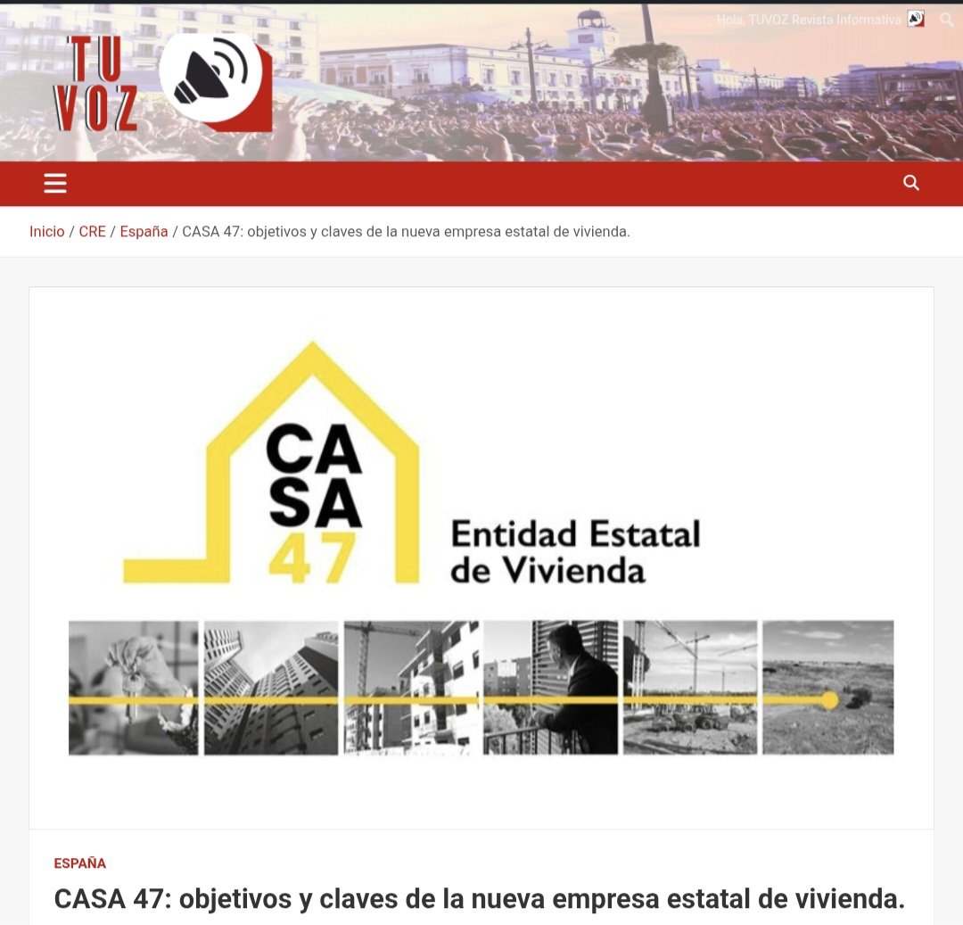 España- VIVIENDA 

CASA 47: objetivos y claves de la nueva empresa estatal de vivienda.

13 de febrero de 2026  TUVOZ

El Consejo de Ministros celebrado el 9 de diciembre de 2025 acordó la transformación de SEPES, la Entidad Estatal del Suelo, en CASA47, la nueva Entidad Estatal