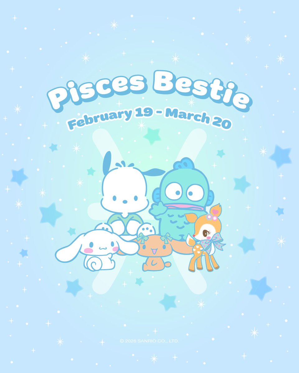Meet your Pisces ♓ besties: Pochacco, Cinnamoroll, Lovelymocha, Hangyodon, and Hummingmint!

Tag a Pisces you adore 🩵