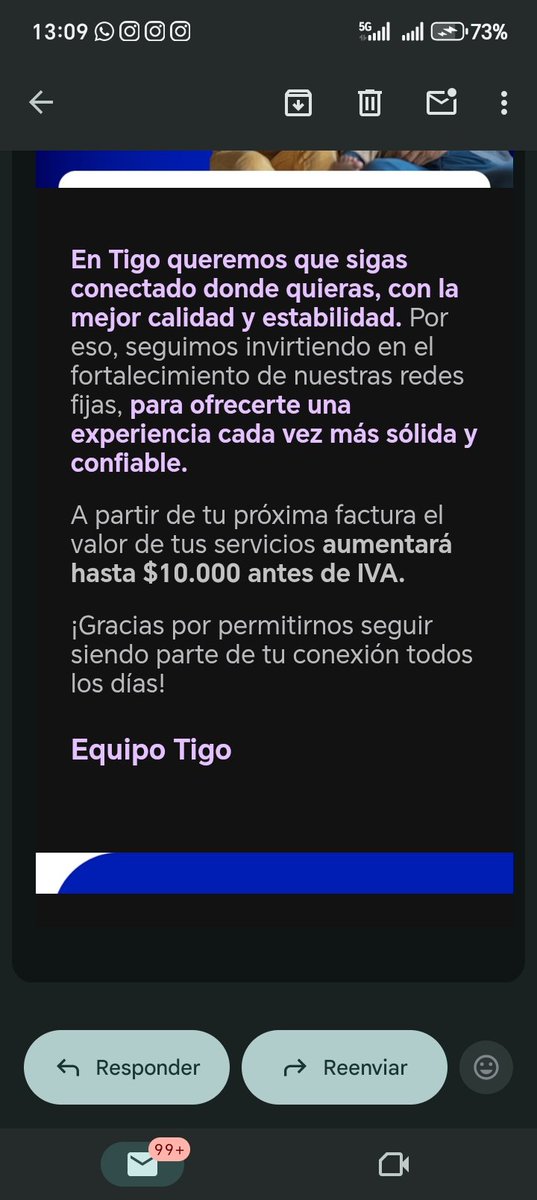Patechancleta's tweet photo. @Tigo_Colombia ya aplicó un aumento de $10.000 en sus tarifas a partir del próximo mes.
Hoy el Consejo de Estado suspendió provisionalmente el decreto de aumento del salario mínimo, generando incertidumbre para millones de colombianos.
Cuál es la justificación para subir tarifas? https://t.co/h3iT5WloFa