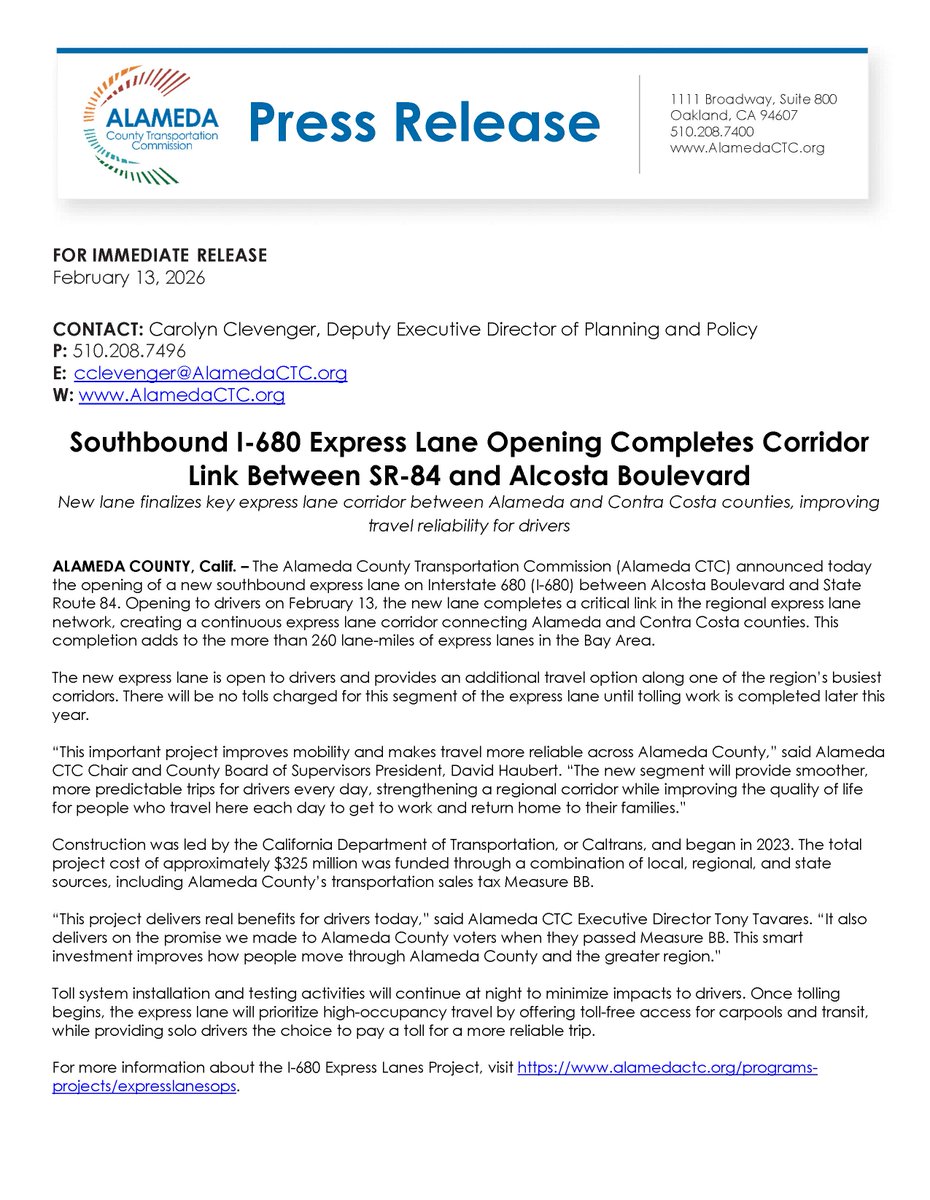 Alameda CTC tweet media