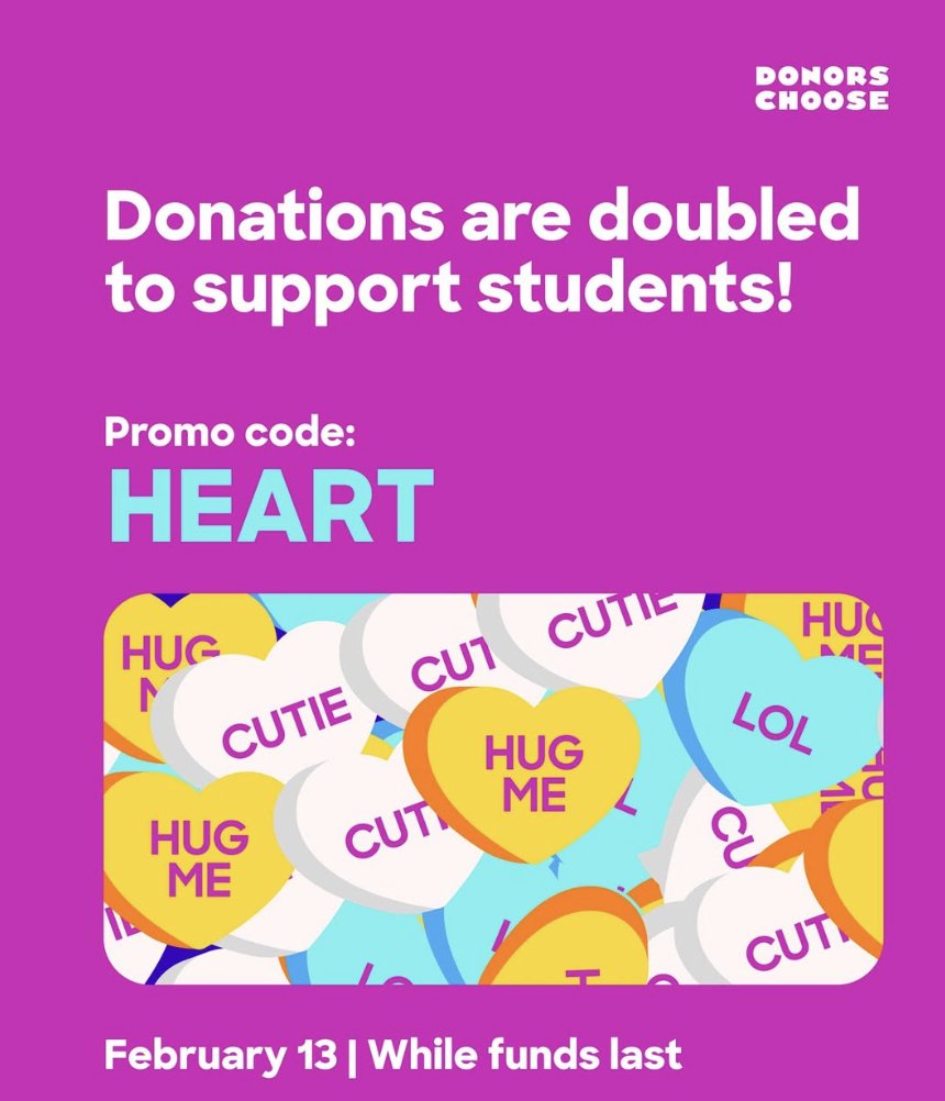 Thank you for your consideration in helping contribute and/ or sharing the word to achieve our classroom goal to create unique and meaningful materials for my kindergarten current and future students. #Kindergarten #meaningfulmaterials #donorschoose 

donorschoose.org/project/though…