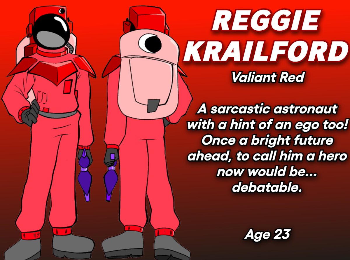 “It’s not every day you get to eat a dinosaur”

#IndieDevs #indiegame #indie 

Introducing the third playable character of Valiants: Bits of Time: 
Reggie Krailford ❤️

Originating from a society far more advanced than our own, Reggie once stood for the future of a better world -
