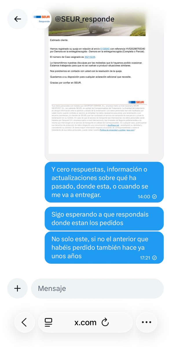 narkiwe's tweet photo. @SEUR_responde sigue sin responder a nada, desde hace DÍAS https://t.co/pR8tt6IB9a