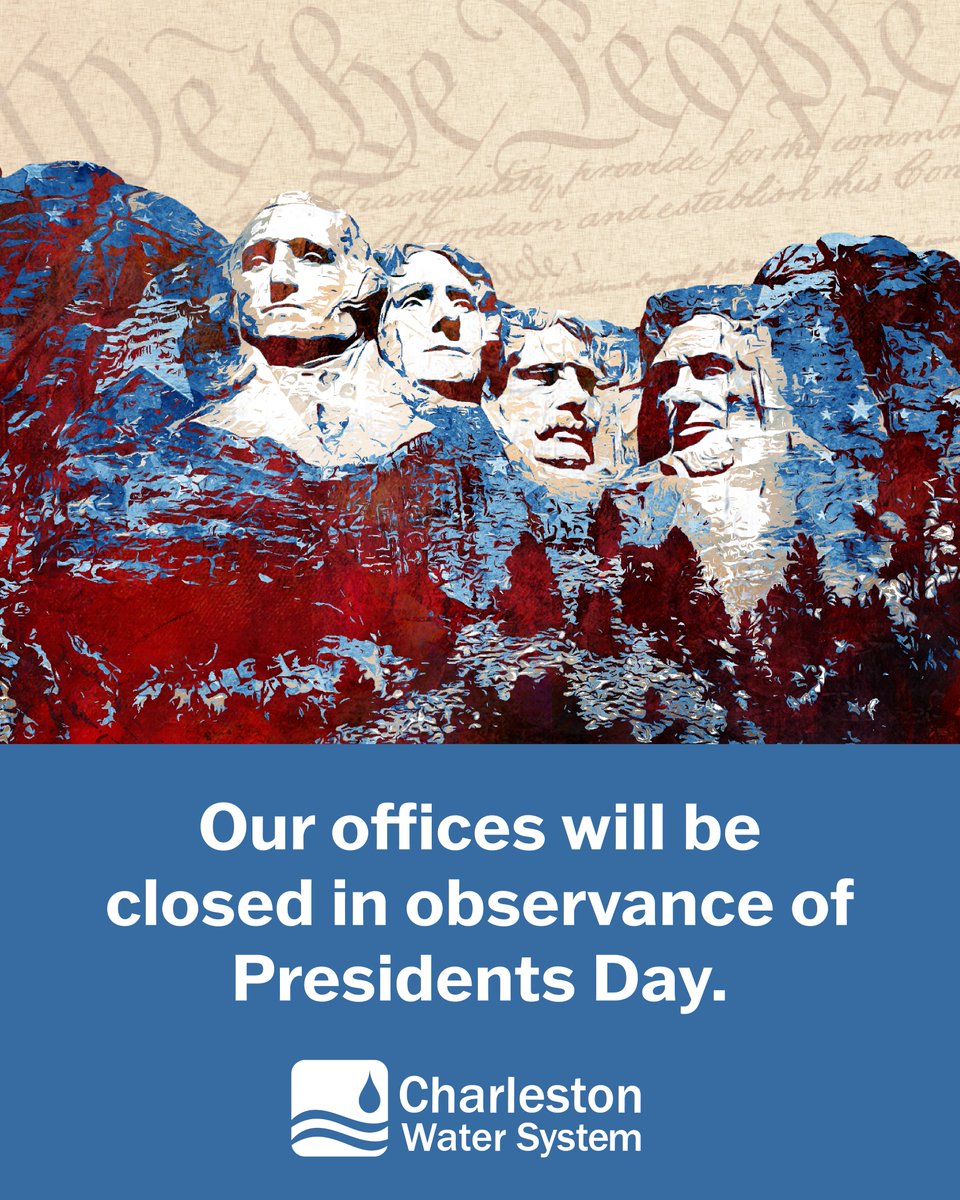 We will be closed in observance of Presidents Day, Monday, Feb. 16.

For water or sewer emergencies, please call us 24/7 at (843) 727-6800.