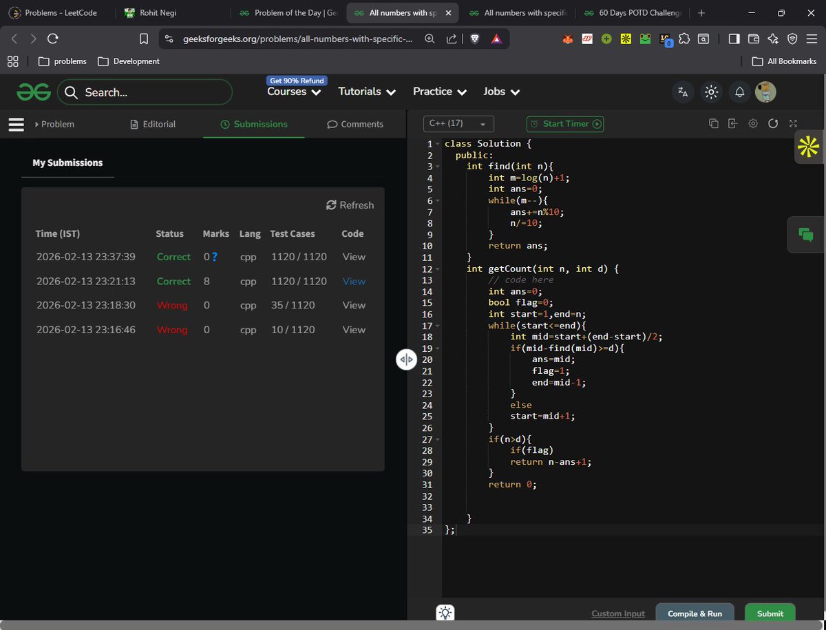 After A lot of Inconsistency again Started Solving GeekForGeeks Problem Of The Day or GFG POTD's
but this time with a challenge #geekstreak60 
#npci from <a href="/geeksforgeeks/">GeeksforGeeks | Learn to Code</a>  and <a href="/NPCI_NPCI/">NPCI</a>  

Day 1: