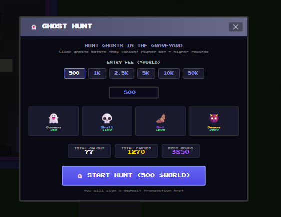 WorldPixelSol's tweet photo. Two more games 

Lava Forge 
Burn tokens or win insane prizes in Lava Forge

Ghost Hunt
Ghost Hunt is a simple tap-to-earn where you pay an entry fee to play