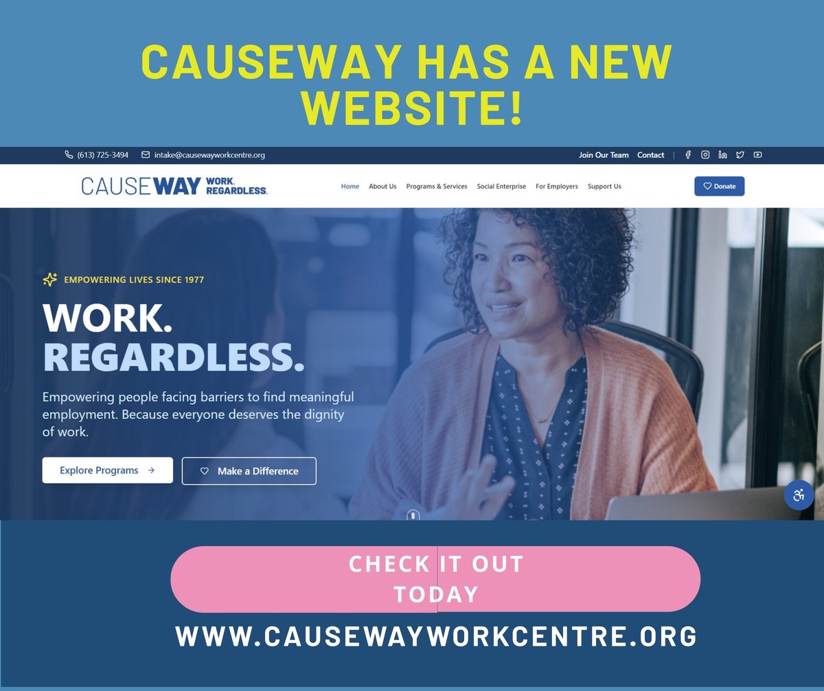 We’re excited to announce the launch of the brand-new Causeway Work Centre website — a refreshed digital home that’s more intuitive, informative, and welcoming than ever before.