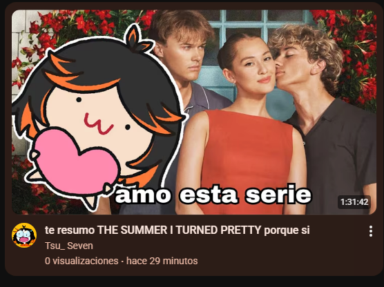 ok....subi video, pero me quedo un poco largo porque resumi las 3 temporadas 👉👈
pero podrias al menos poner el video de fondo mientras haces otra cosa, me ayudaria muchisimo si lo haces owo 🥹🥹