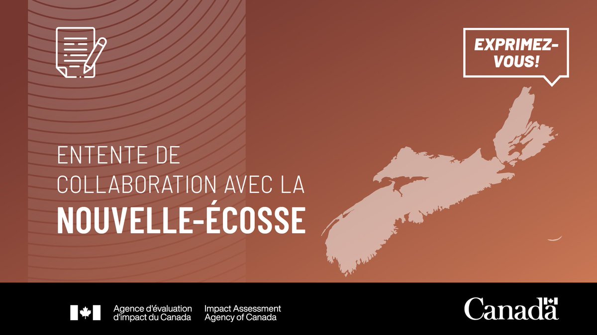 aeic_iaac's tweet image. #NouvelleÉcosse!

🤝Avez-vous une opinion sur les manières dont nous pourrions travailler avec l’Nouvelle-Écosse à l’#ÉvaluationImpact et environnemental de grands projets?

🔗 Nous voulons votre avis avant le 6 mars : parlonsevaluationdimpact.ca/entente-de-col…

#ÉconomieCanadienne