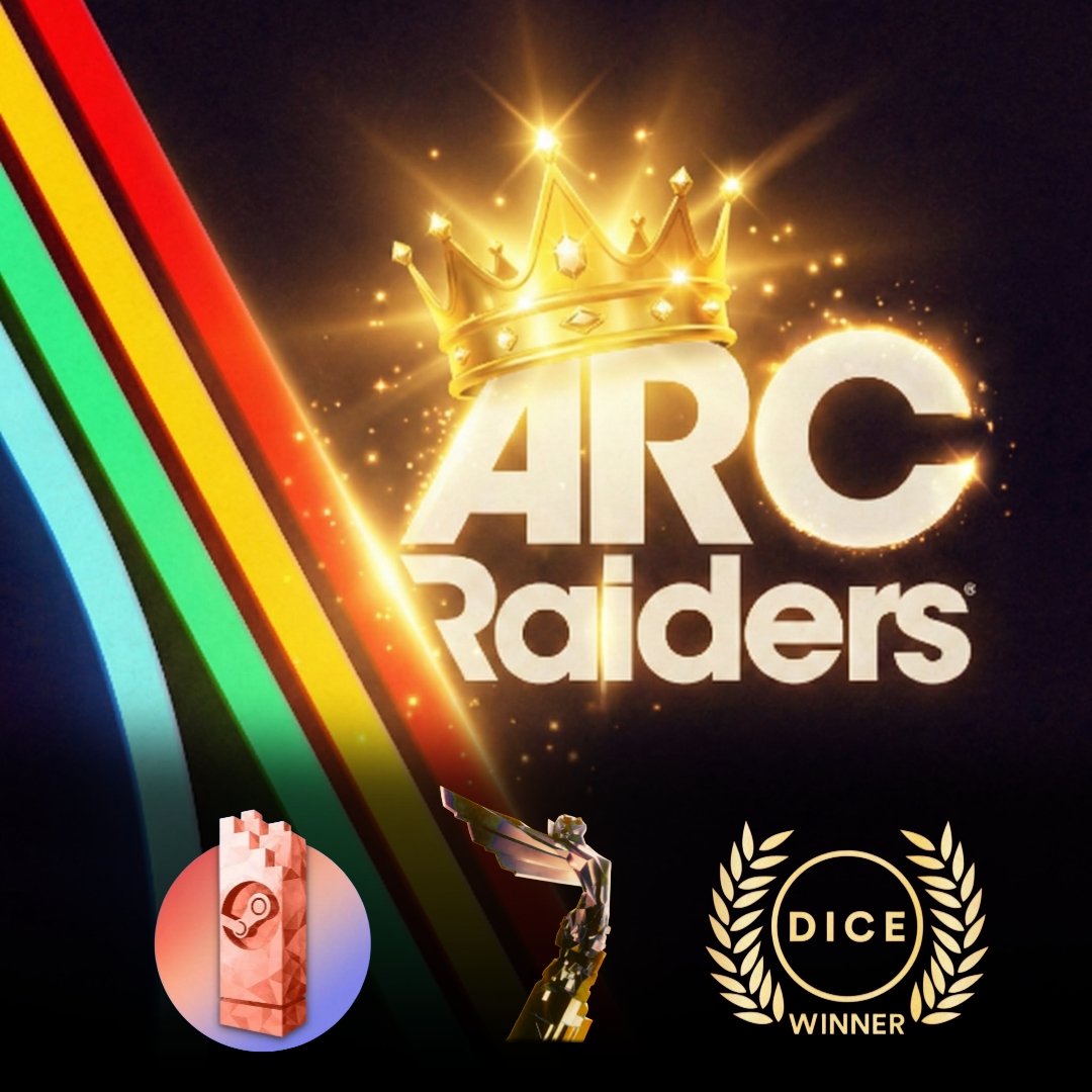 ArcRaiderAlerts's tweet photo. ARC Raiders continues to sweep! 🏆 

🔸D.I.C.E. Awards 2026: Online Game of the Year
🔸The Steam Awards 2025: Most Innovative Gameplay
🔸The Game Awards 2025: Best Multiplayer Game

The undisputed multiplayer game of the decade! https://t.co/lh1aXN2k02