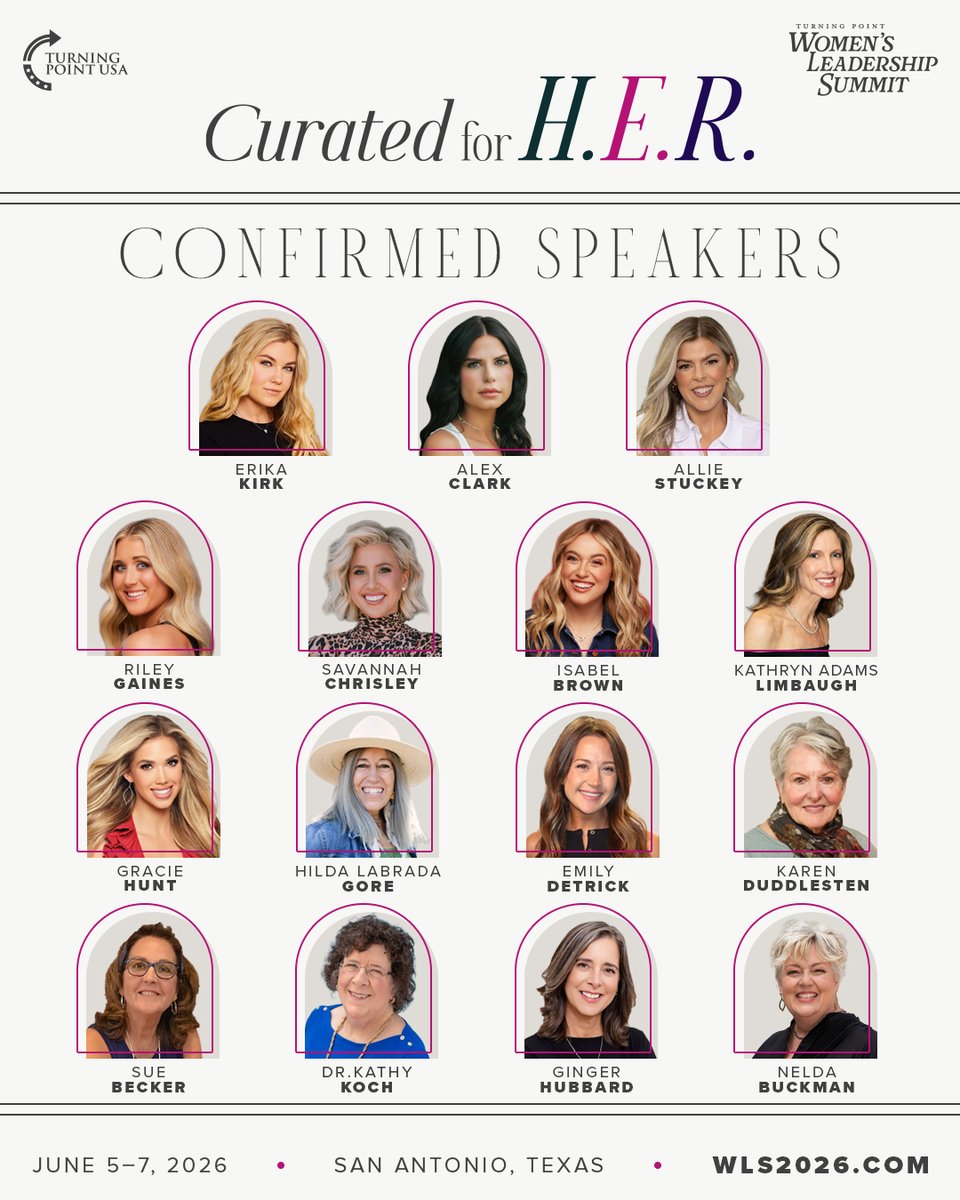 The first speaker drop for WLS 2026 is HERE! Get ready for a weekend curated for HER—holistic, empowered, and redeemed. ✨

Get tickets for the largest gathering of conservative women in the country:
wls2026.com/?utm_source=so…