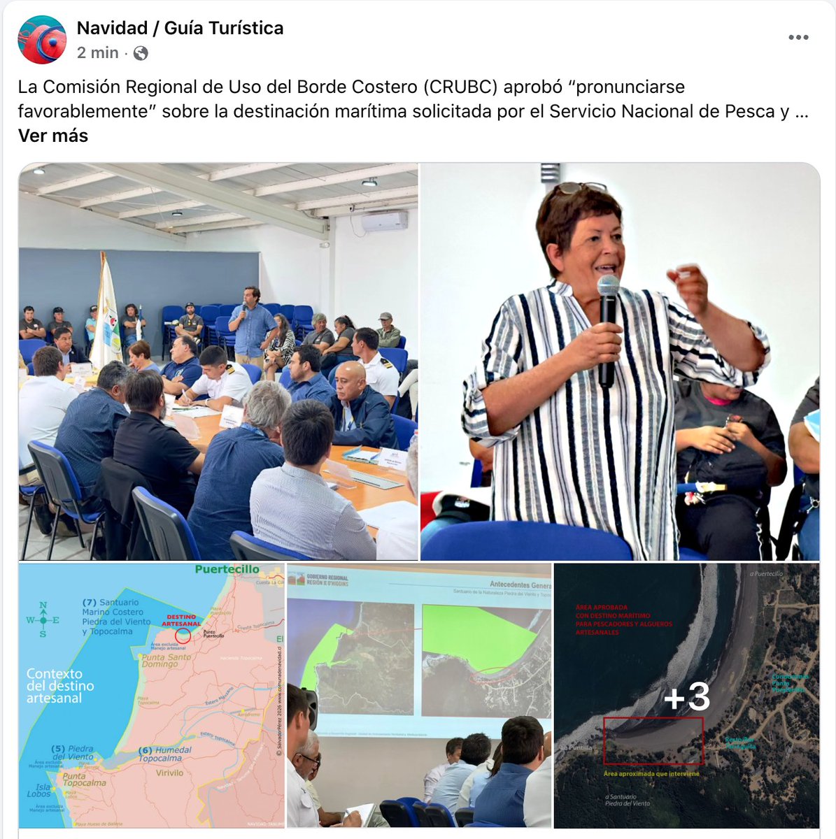 La Comisión Regional de Uso del Borde Costero (CRUBC) aprobó la destinación marítima solicitada por el Servicio Nacional de Pesca y Acuicultura (Sernapesca), para el desarrollo de la pesca artesanal en “La Puntilla” de Puertecillo