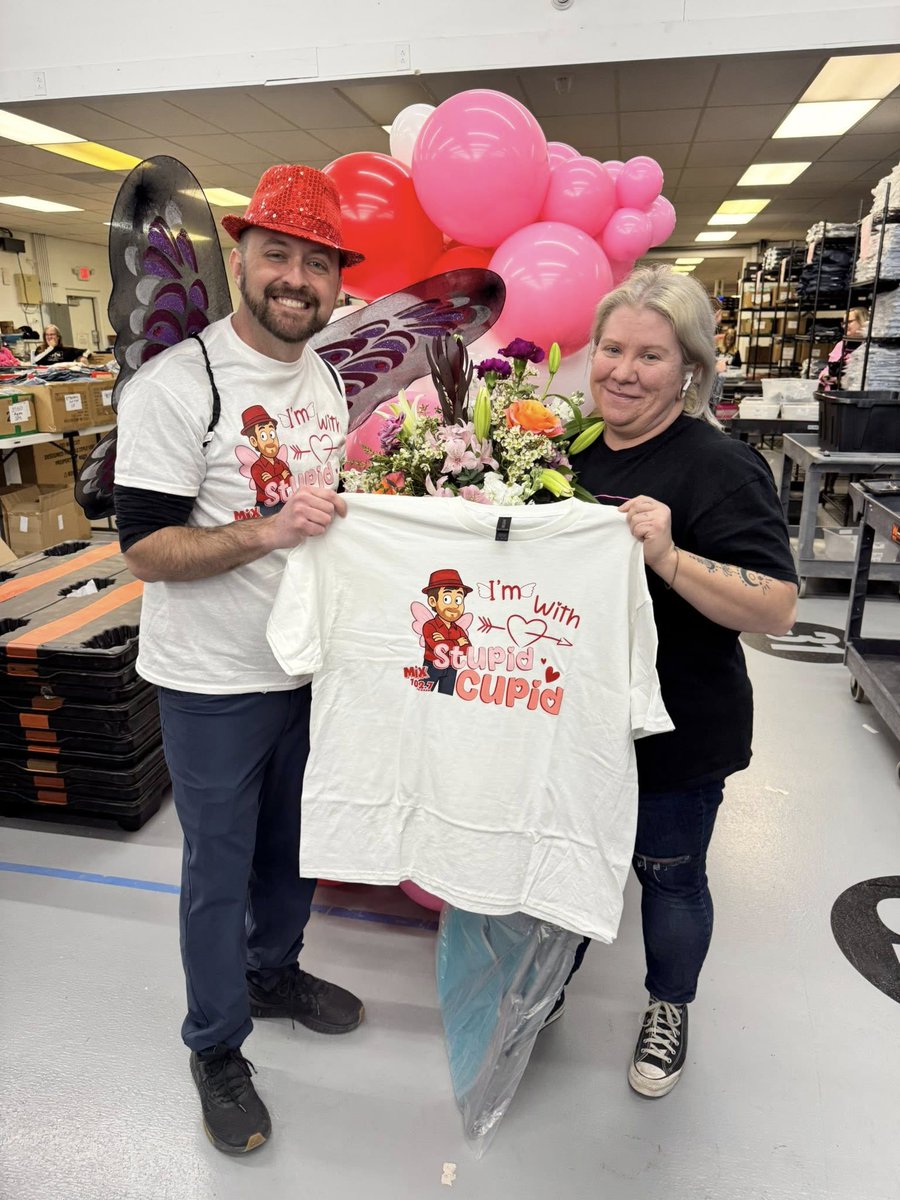 Our Cupid visits have wrapped up for the day ❤️ Shoutout again to <a href="/SeagramsEscapes/">Seagram's Spiked</a>, Angry Bull, New Direction Design &amp; Marketing, LLC, <a href="/GhostlyManor/">Ghostly Manor Thrill Center</a>, Aries Salon and Spa, <a href="/CorsosFlower/">Corso's Flower and Garden Center</a>, and Violet pineapple balloons for making today’s visits possible! Happy Valentine's Day!