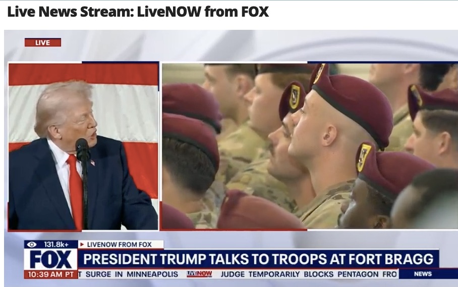 rickysworldview's tweet image. Trump is speaking Live to Fort Bragg, NC soldiers. #BreakingNews #FortBraggNC