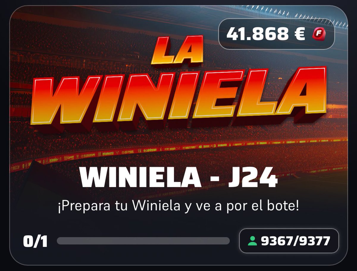 Winiela de este fin de semana 💰

40k de bote acumulado, regístrate desde aquí y tienes bono del 150% gratis 👉 bdeal.io/Winamax/125094…

Link para copiarla 👉 winamax.link/DDT7V