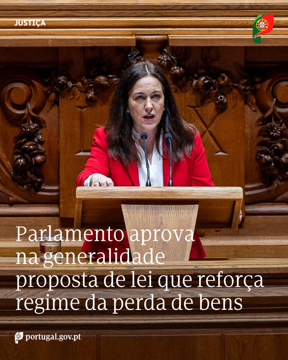 O crime não pode compensar. A Assembleia da República aprovou esta sexta-feira, na generalidade, a proposta que reforça o regime de perda de bens provenientes de atividade criminosa.

🔗 Leia mais aqui: portugal.gov.pt/pt/gc25/comuni…
📷 João Bica/SGGov