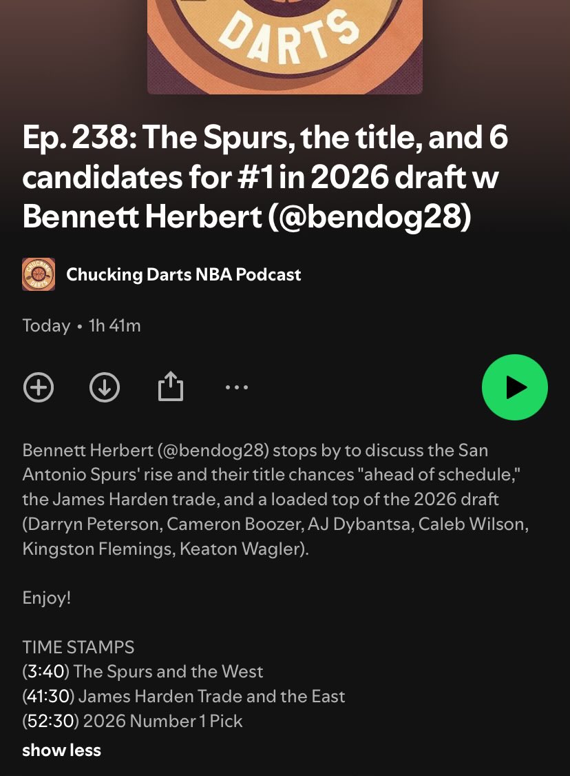 🎯🎯New Episode (audio platforms)🎯🎯

<a href="/bendog28/">Bennett Herbert</a> joins to discuss the Spurs, the title picture, and the six (!) candidates to go 1 in 2026.

Enjoy! Link in reply