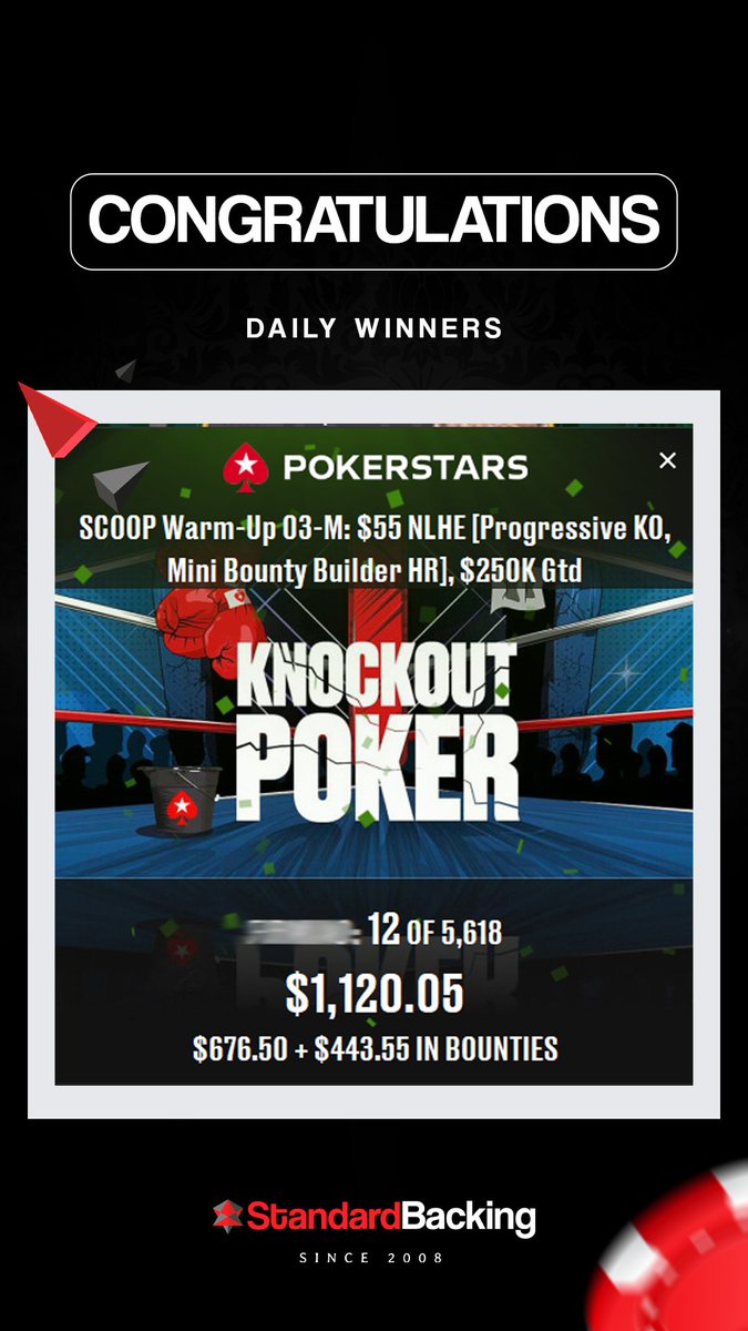 Another day, another win. 🔥

Consistency pays off at the tables.

👉 Apply to Standard Backing  standardbacking.com