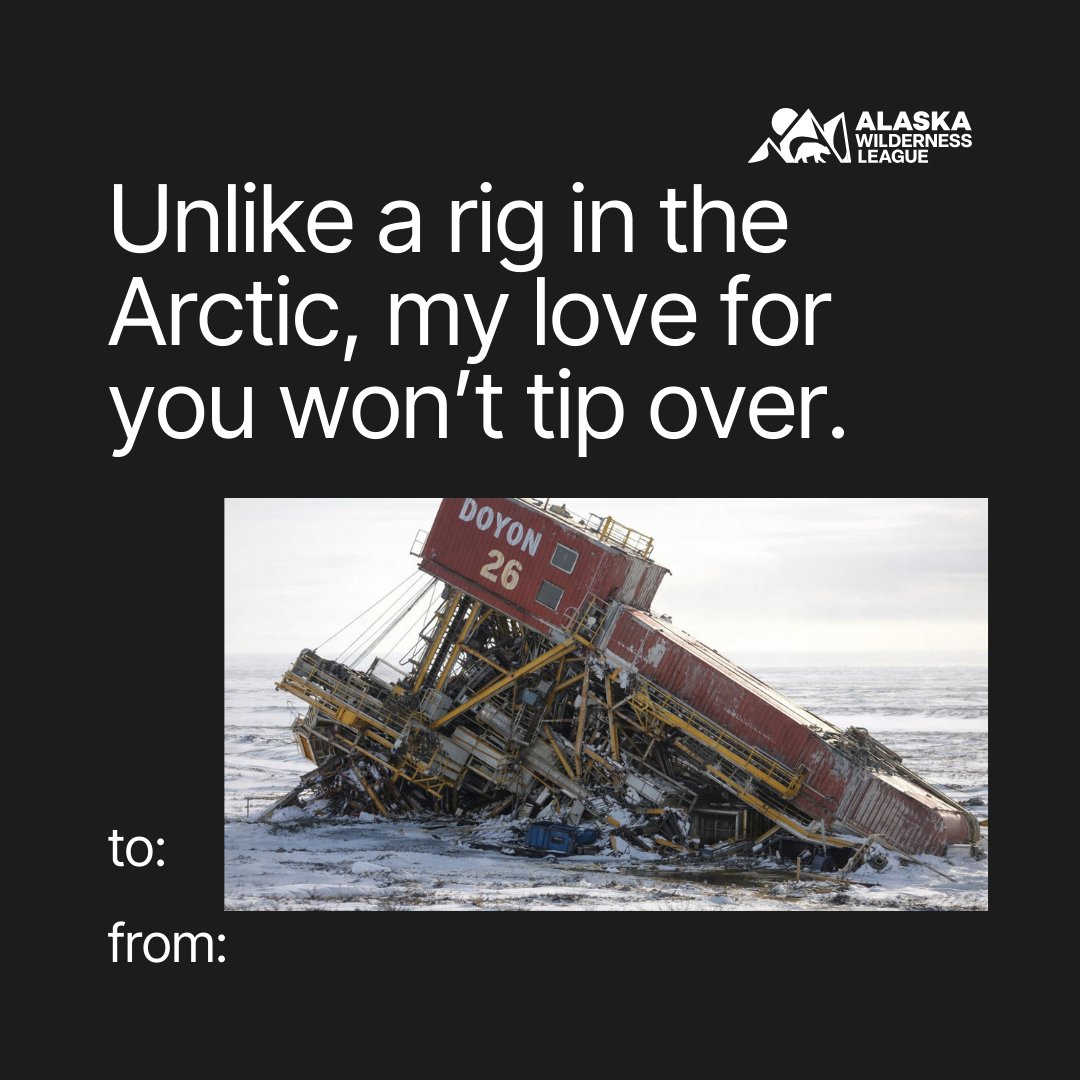 Love shouldn’t cost the Arctic. Neither should Valentine’s. 💘❄️ 

Celebrate love by standing up for the Arctic. alaskawild.org/take-action/