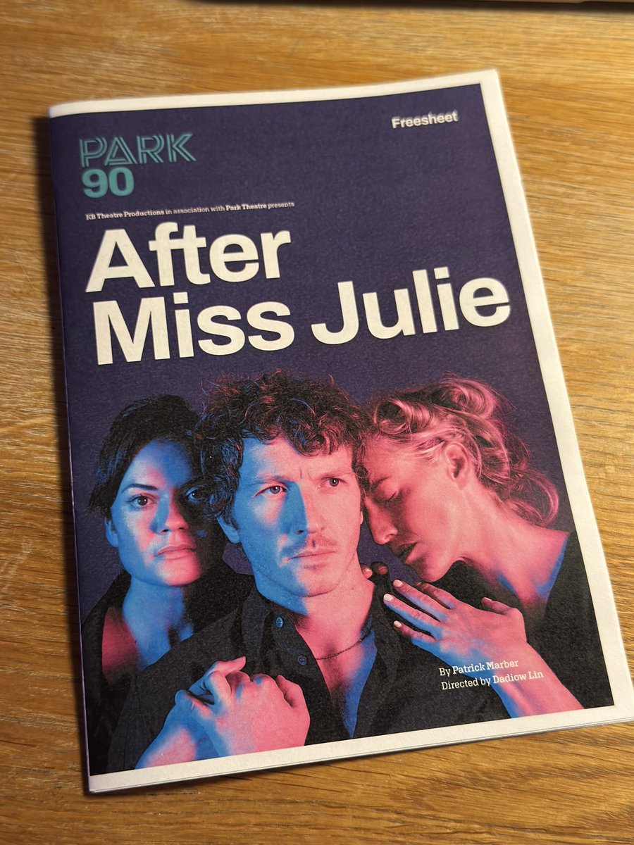 At press night for AFTER MISS JULIE <a href="/ParkTheatre/">Park Theatre</a> tonight. Review to come for <a href="/TheReviewsHub/">The Reviews Hub</a>