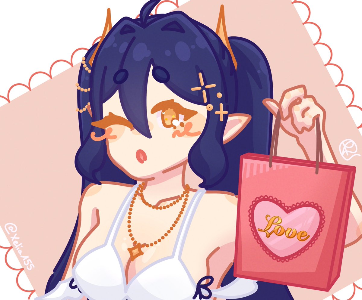 "I love you, will you be my valentine?"

(She said like a liar, she asked everyone, she is collecting a harem...)