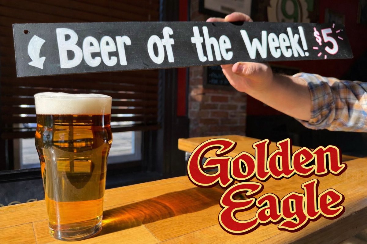 🍺 NEW: Beer of the Week — $5 Pints
Each week we feature one tap beer for just $5.
This week: Golden Eagle (Polish Lager) — light, crisp, easy drinking, pizza’s best friend. 🍕
Starts today. While it lasts.
#BeerOfTheWeek #MichiganBeer #DrinkLocal