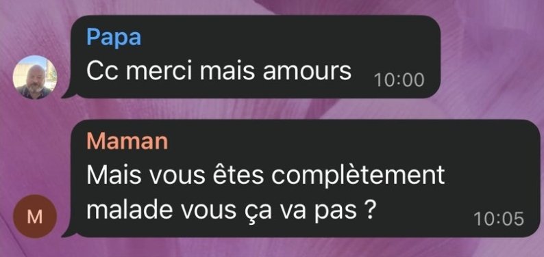 Merci pour tout je rigole non stop depuis cinq minutes