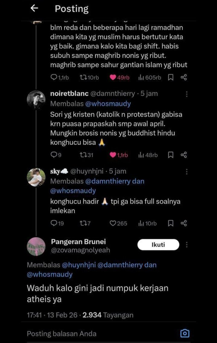 Shift lintas agama😭😭 ada jadwalnya tersendiri buat bikin keributan. 

#seabling #SEAblingsAgainstRacism