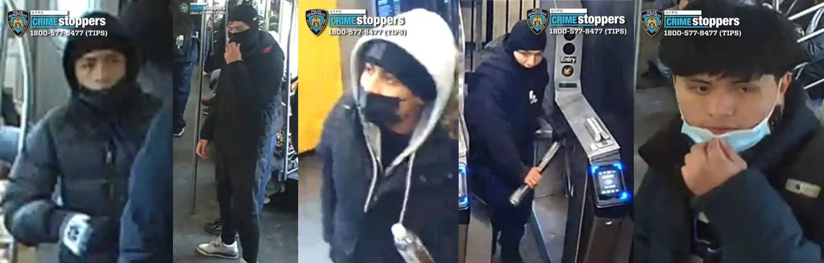 Police are looking for five young men who tried to rob a 15-year-old 7 train rider in broad daylight as he waited for the subway at the 90th Street station in Jackson Heights, Queens, on the afternoon of Tuesday, Feb. 10.

The victim was on the Manhattan-bound platform at around