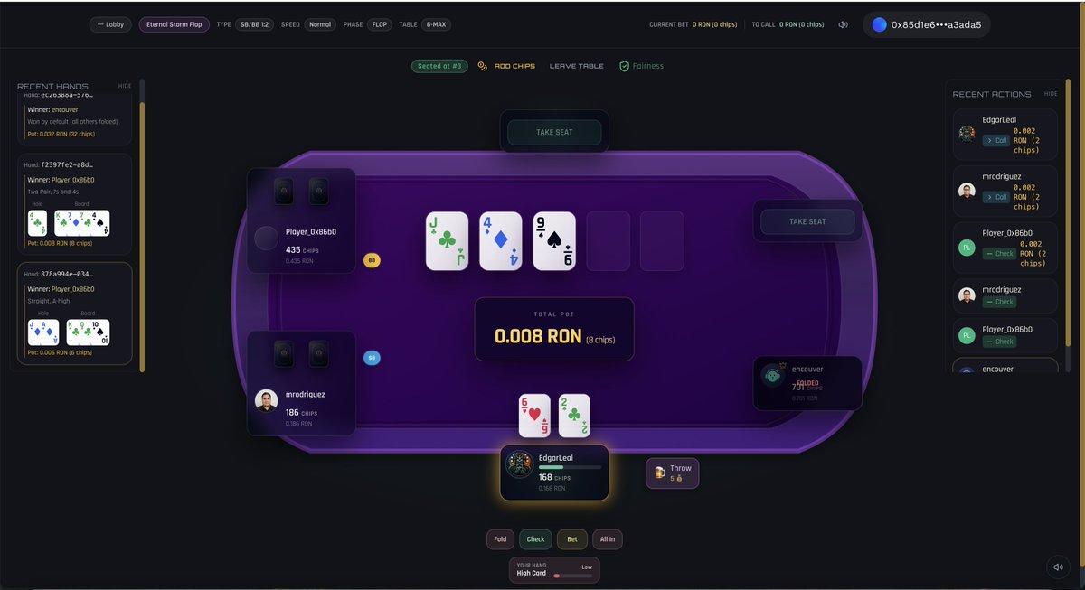 BetOnRonin's tweet photo. Casual table is live on Saigon ♠️
Test 1 table → report 1 issue. 

Tournaments soon 🏆

#poker #ronin https://t.co/dwEAd1u3ZB