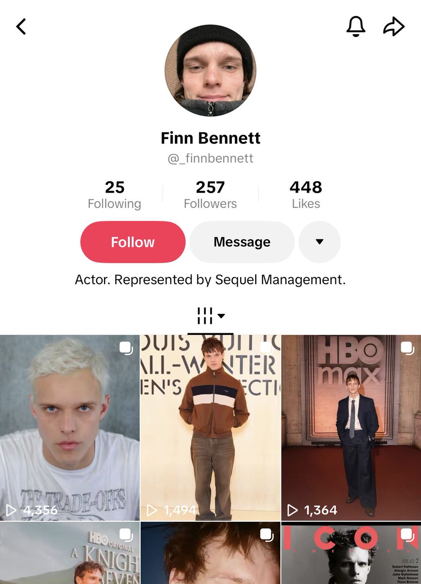 Hey everyone, this TikTok account is NOT Finn's he only has an Instagram. This person is impersonating him, his team is working to get it taken down 💗