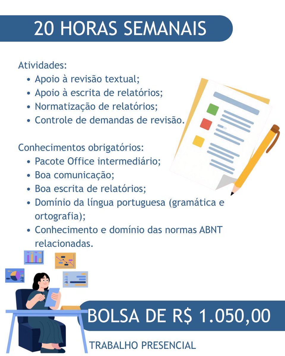LabtransUFSC's tweet image. ✍️ ESTÁGIO DE GRADUAÇÃO – REVISÃO

Se você é estudante de Letras, Jornalismo, Comunicação ou áreas correlatas e tem paixão por texto, essa oportunidade é para você! 🚀

O LabTrans/UFSC está com vaga aberta para atuar com revisão e produção textual, contribuindo diretamente para a