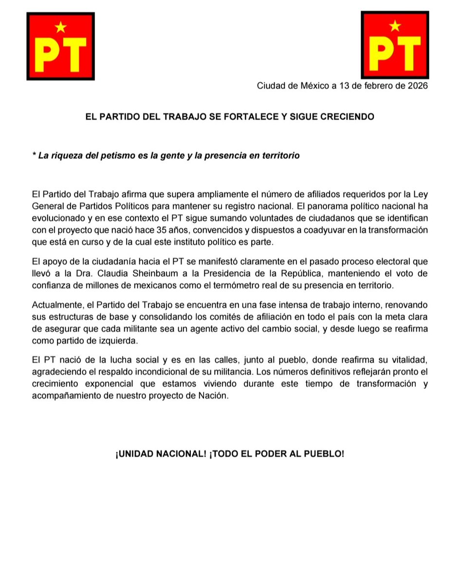 Nuestro Partido nació de la lucha social y es en las calles, junto al pueblo, donde reafirma su vitalidad, agradeciendo el respaldo incondicional de su militancia. Seguimos creciendo exponencialmente durante este tiempo de transformación.