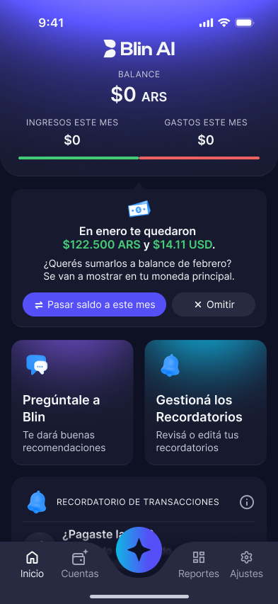 tibortbr's tweet photo. #buildinpublic 
Lanzamos una mejora nueva en @Blin_ai 

En la beta, varios nos dijeron:
“Si me queda plata de un mes, ¿por qué no puedo arrancar el siguiente con eso?”

Ahora, cuando empieza un mes nuevo, podés transferir el saldo anterior al balance actual con un solo toque.💙 https://t.co/7bGyn22TZV
