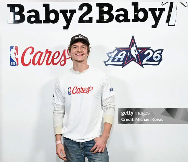 StorrieNation's tweet image. Connor Storrie in LA today for the NBA All Star x NBA Cares x Baby2Baby packaging medical supplies and care products for the victims of the LA fires.