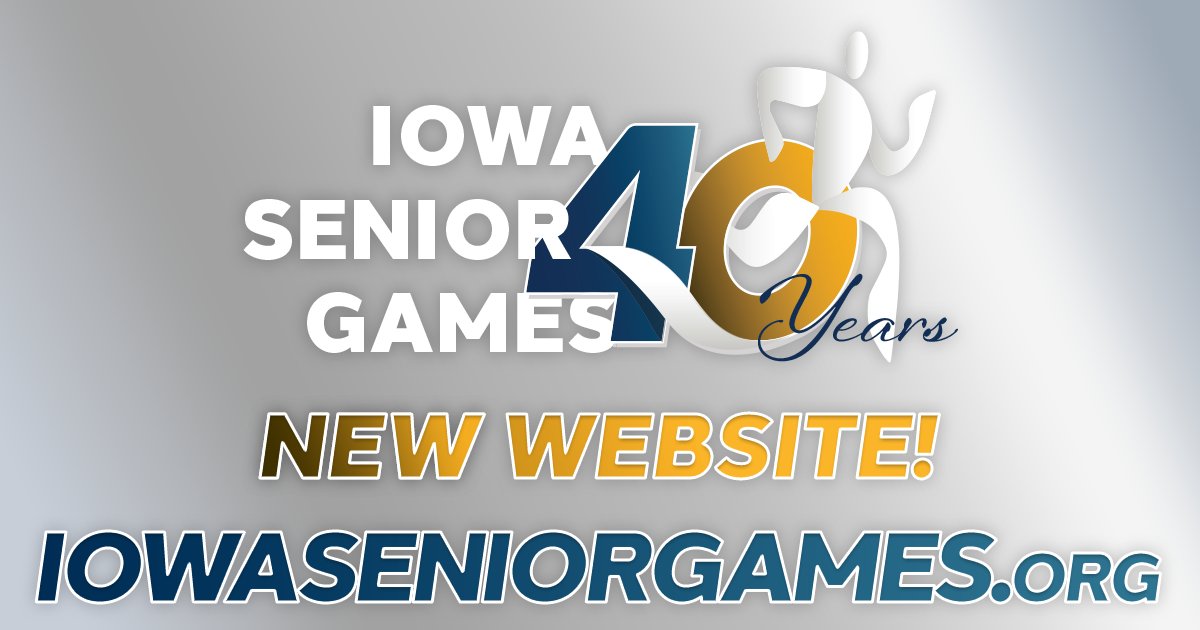 IowaSeniorGames's tweet photo. BIG NEWS!

The Iowa Senior Games has a new website! While our URL stays the same, we feel we've streamlined registration, improved communication with athletes, and more.

We'll continue to add everything you'll need for a great 40th Iowa Senior Games!

https://t.co/Od2CmhVvMM https://t.co/Q8dCdVKzvi