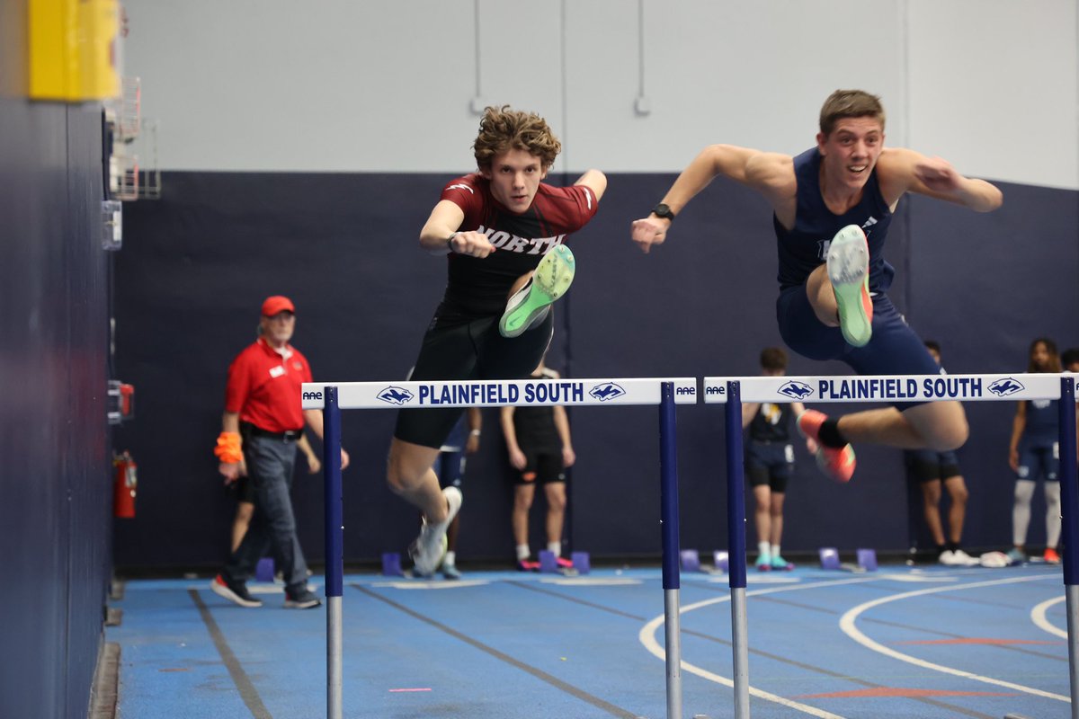Evan Patchett starts his season running 8.62 in the 55HH and takes 3rd place at the Plainfield South Quad.