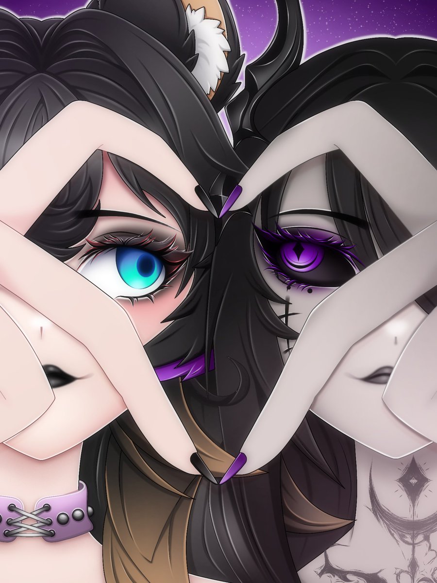 To my eye bestie: 
Happy Valentine's Day, you Void Queen! 💜  
Thanks for rubbing eye balls with me! 
Love you forever~  👀

#HappyValentinesDay #VTuber #BestFriend 
🎨By <a href="/ArtByKoobui/">Koobui ✩VGen Comm open✩</a>  Thank you!